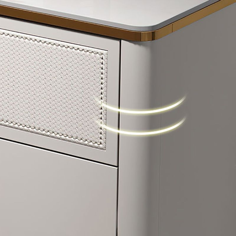 Classic Glam Stone Double Dresser Horizontal Storage Chest for Bedroom