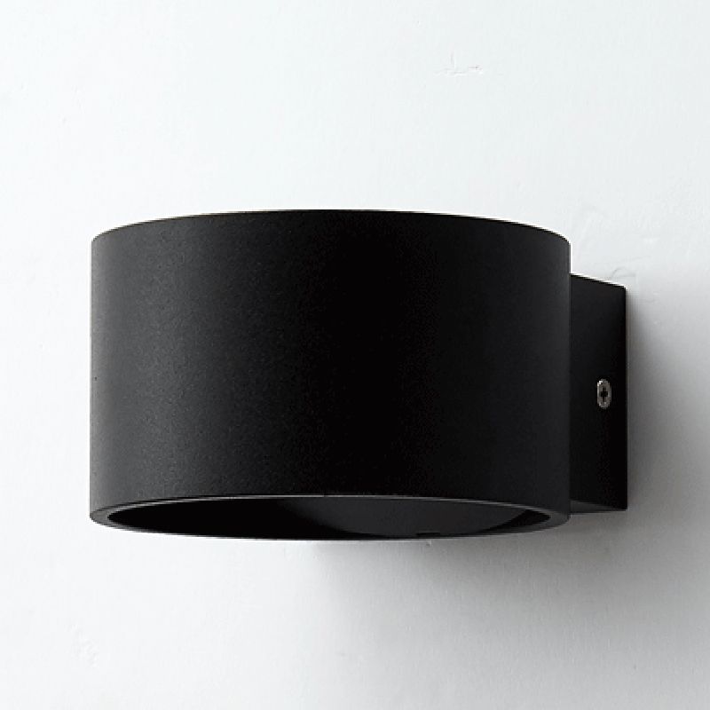 Half Cylinder Metal Wall Light Modern Style 2 Lights Wall Mounted Light Fixture