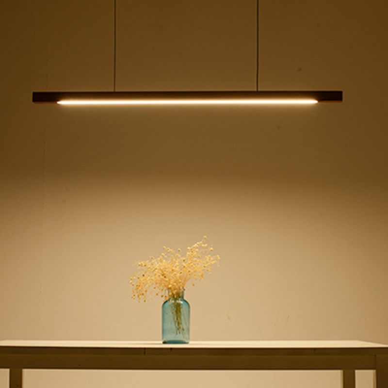 Nordic Style Strip Shape Island Light Wood LED Island Light for Living Room
