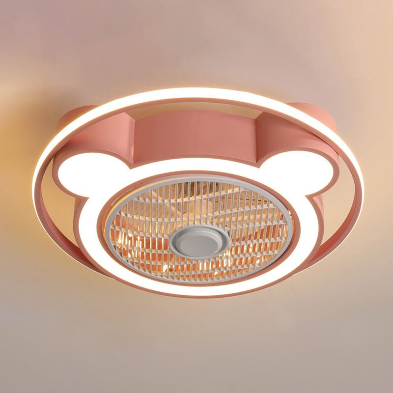 Luz de ventilador de techo de oso de caricatura de 5 cuchillas.