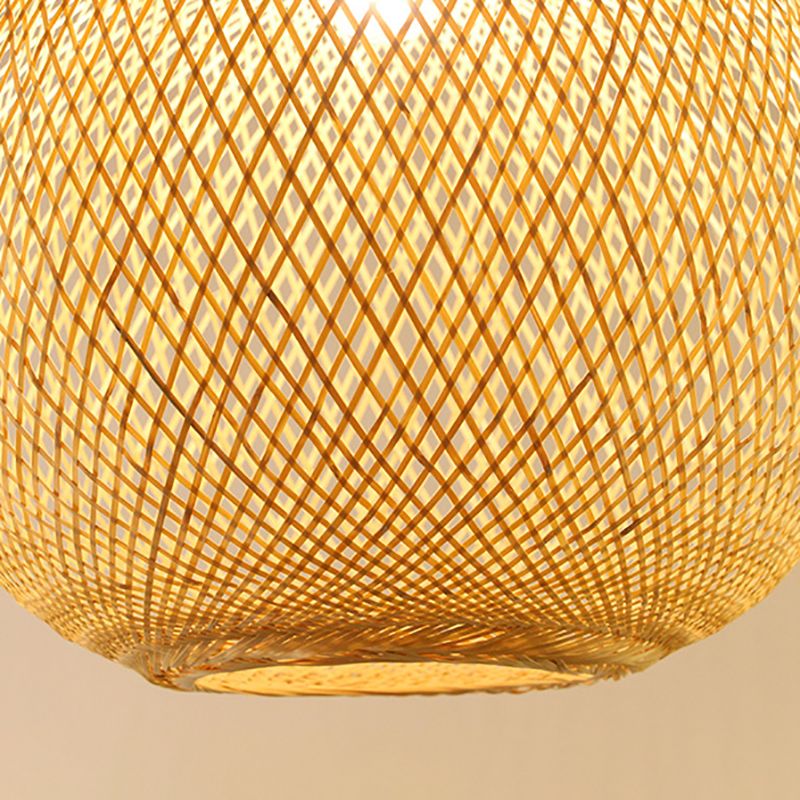 Bamboo Creative Hanging Light Modern Geométric Geometric Pendant Light for Dining Room Coffee Shop