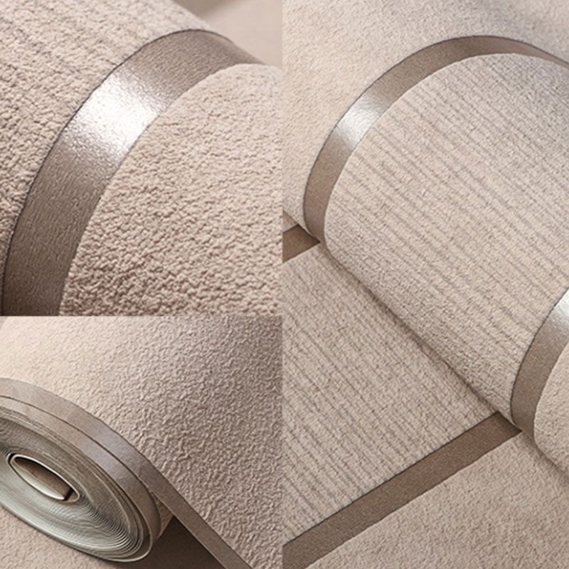 Papier peint en tissu non tissé de couleur pastel à rayures horizontales pour décoration intérieure, 33 pi x 20,5 po