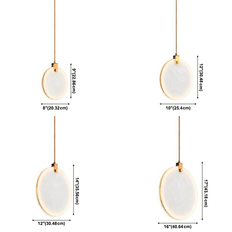 Lámpara colgante de piedra de forma colgante de 1 luz de estilo moderno en blanco