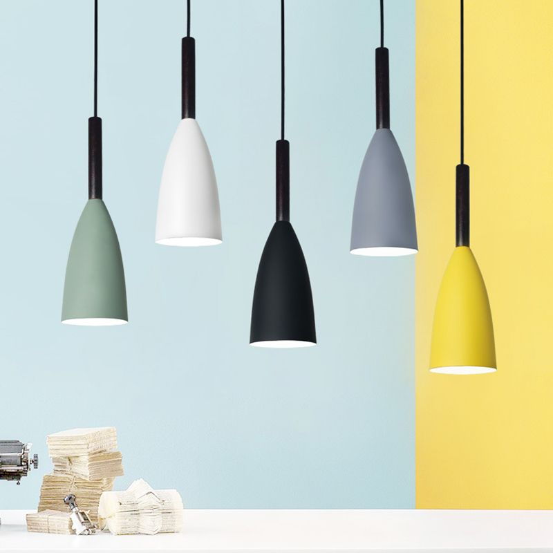 Cone Macaron Pendant Light in Modern Creative Style Lacquered Aluminium Hanging Lamp