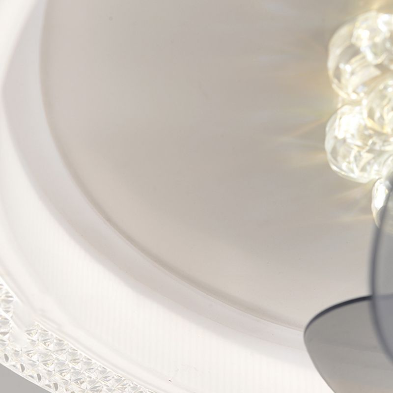Modern Style Round Shape Ceiling Fan Lamps Metal 2 Light Ceiling Fan Lighting for Bedroom