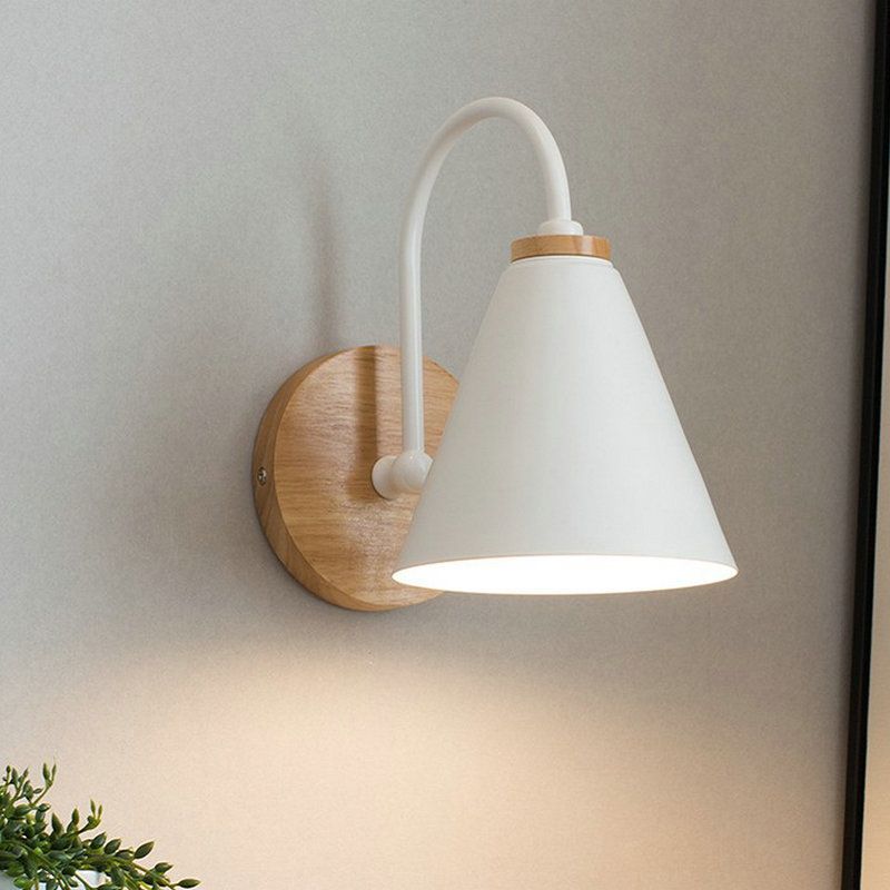 Taps toelopende kinderen slaapkamer wandlichtkit metaal 1-licht macaron wandmontage lamp