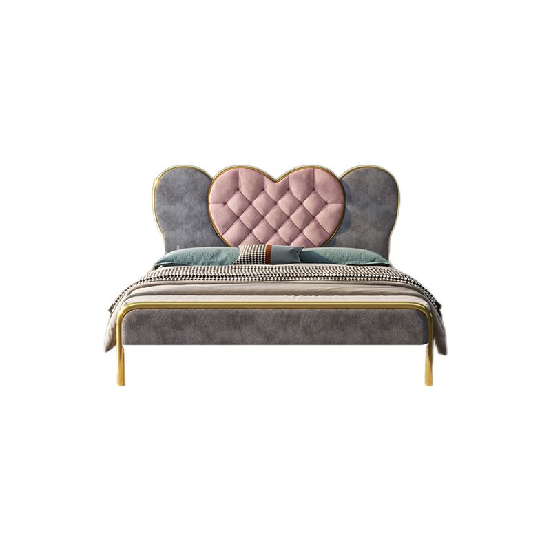 Standard Bed, Metal and Upholstered Bed With Headboard and Footboard