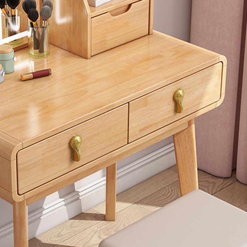 Solid Wood Make-up Vanity Scandinavian 3 Drawer Vanity Dressing Table