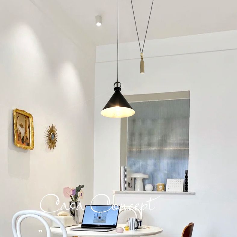 Metal Conical Hanging Light Kit Simplicity Style Down Lighting Pendant for Bedroom