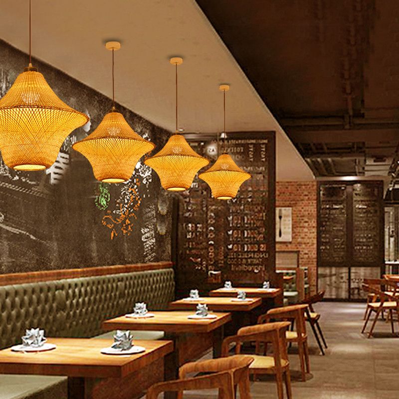 Lamping de suspension asiatique asiatique de bambou à la main