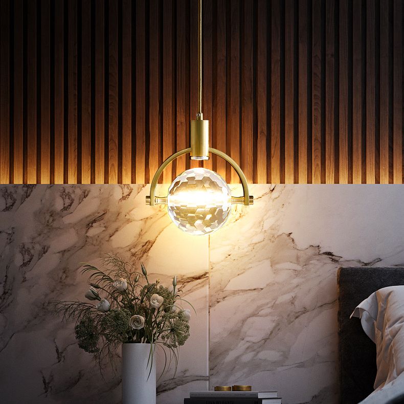 Moderne Kugel im Luxusstil Sphäre Anhänger Beleuchtungskörper Kristall 1 hängende Deckenlichter für Schlafzimmer