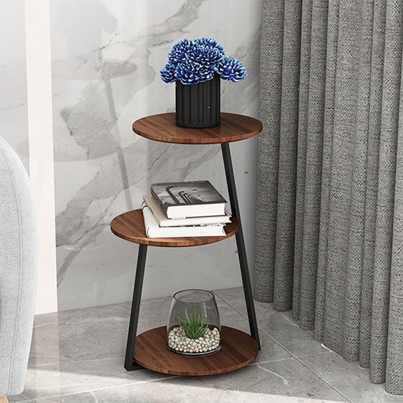 14.56 inch Wide Scandinavian Style Side End Table Metal Abstract Side Accent Table
