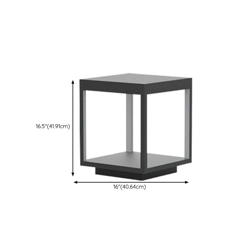 Square Waterproof Lights Outdoor Black Pillar Lamp for Garden