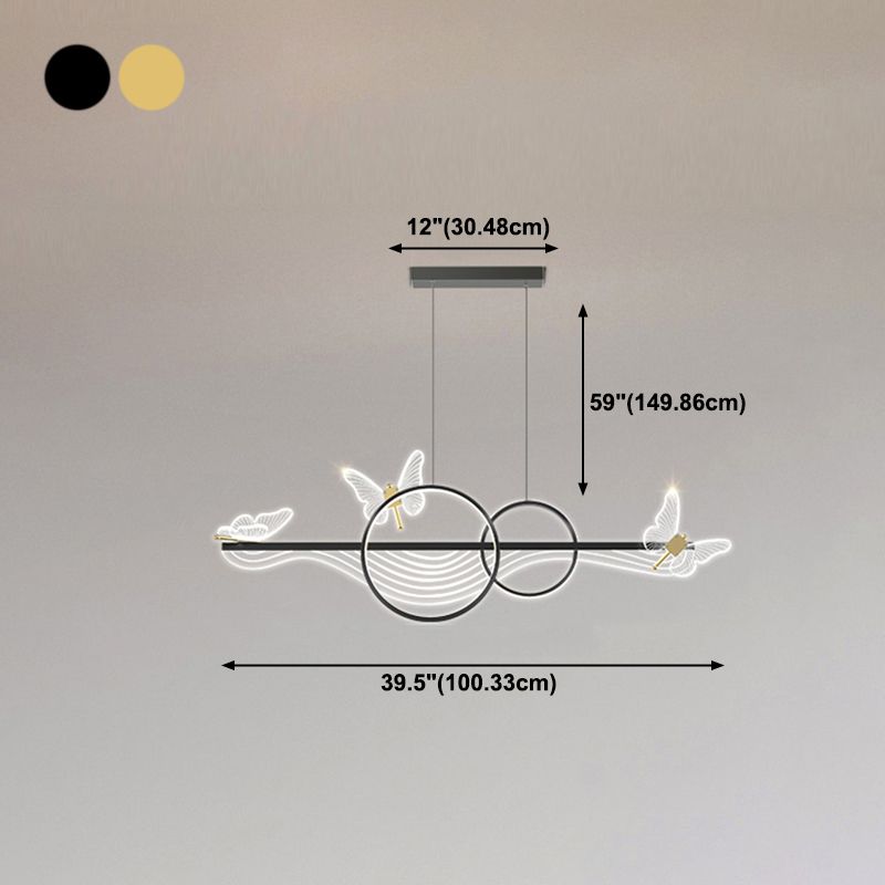 Luci da isola a forma lineare Modern Style Metal Island Lighting for Restaurant