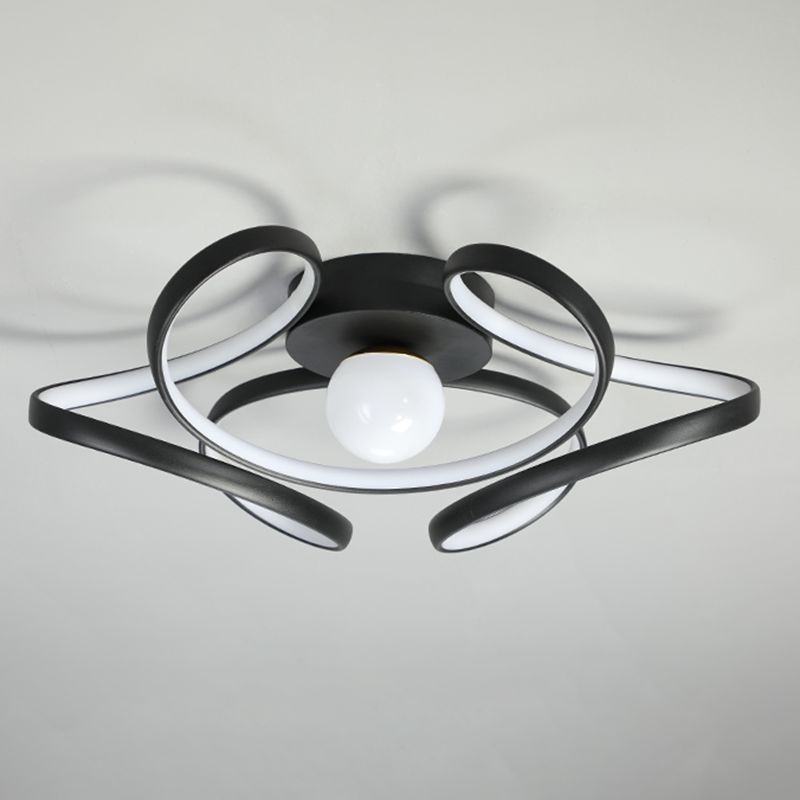 Metal Twist Flush Mount Ceiling Light Minimalist LED Flush Mount Fixture with Ball Acrylic Shade