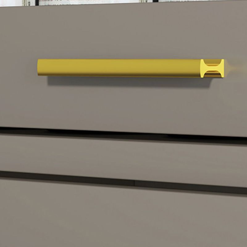 Glam Champagne/White Closed Back Standard Wood Shelf Bookcase for Living Room