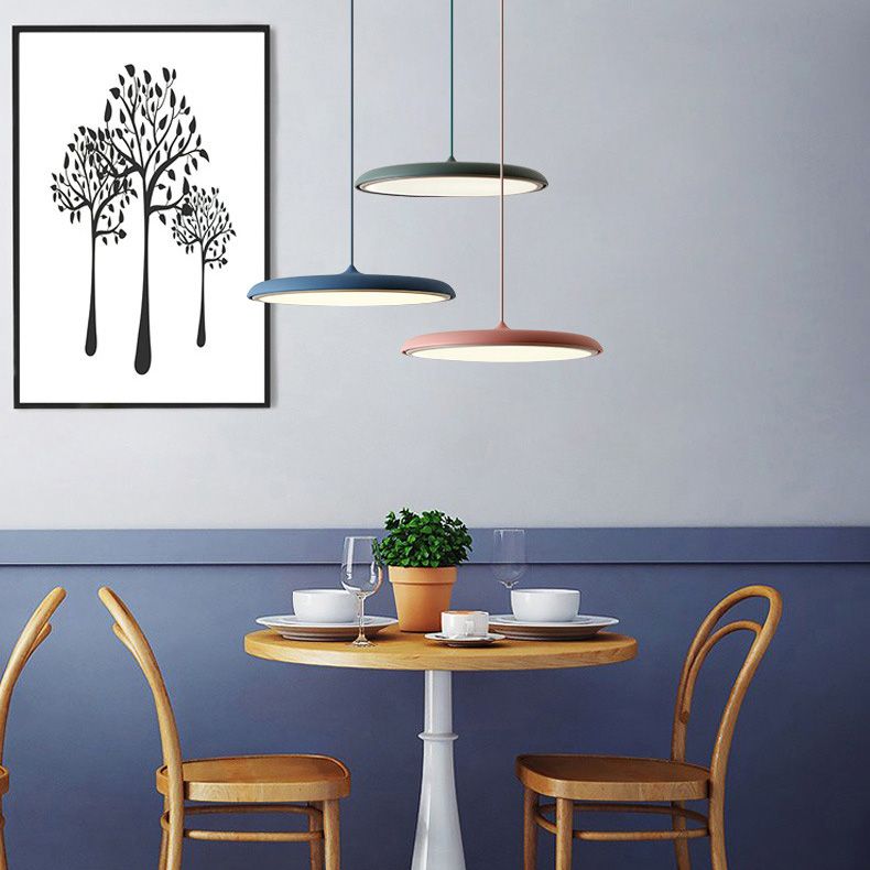 Disque 24W Disc Lights Hanging Macaroon Nordic Style Metal 1 Light Pendant Lightture