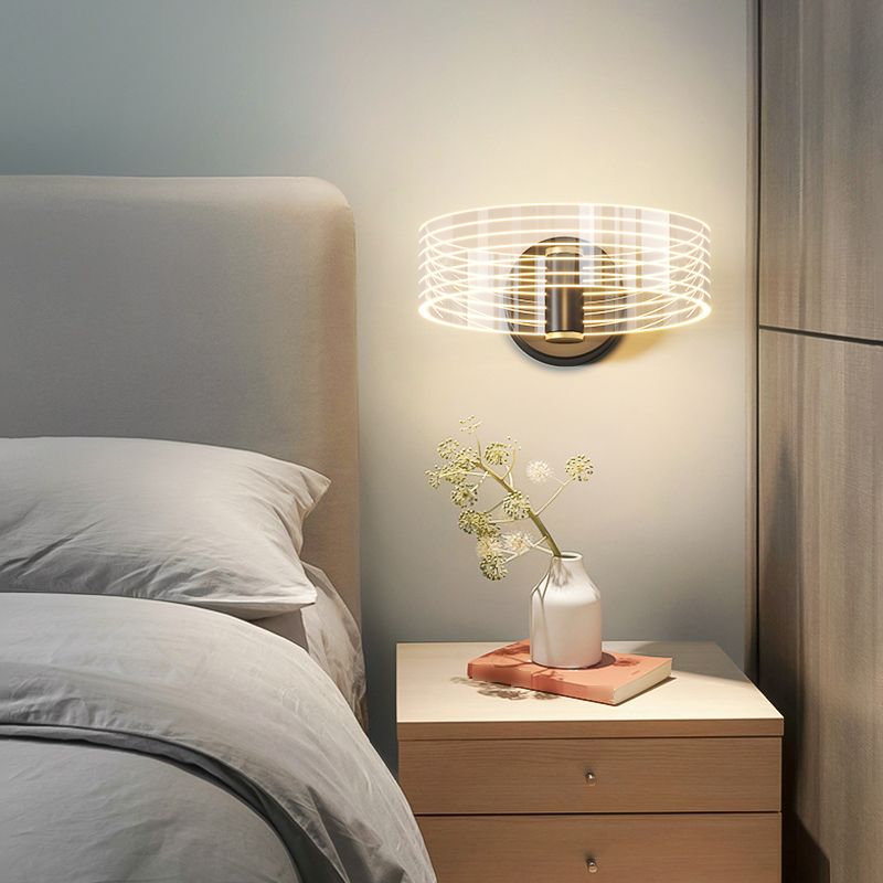 Metal Geometric Wall Light Contemporary LED Wall Sconce for Living Room