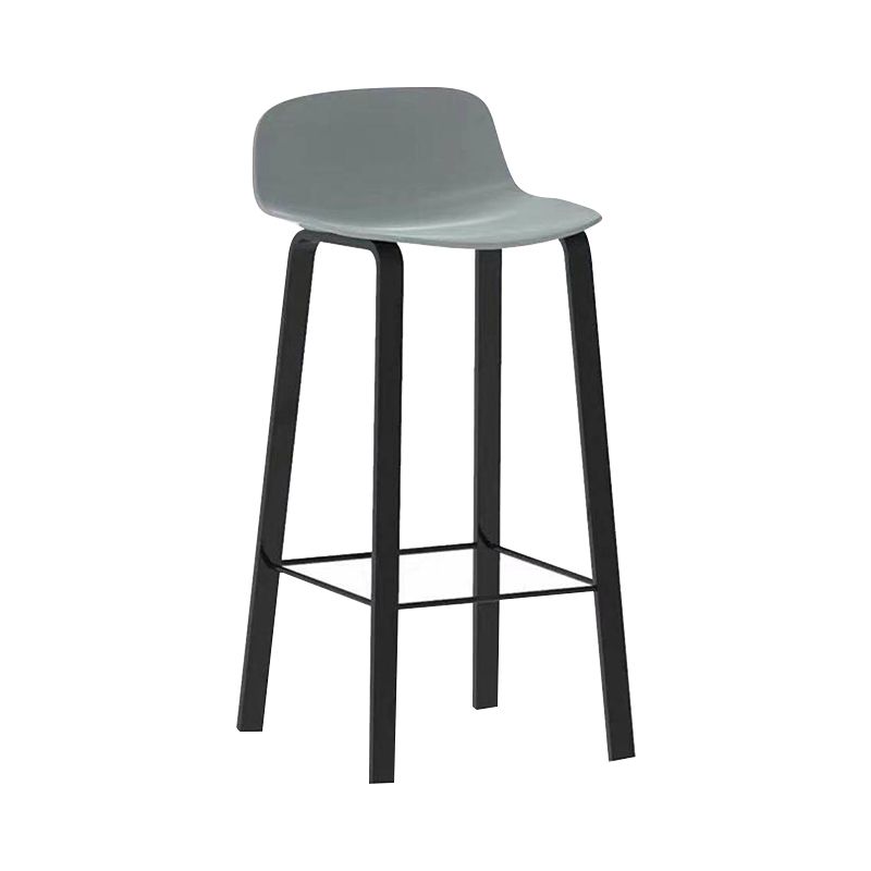 Nordic Indoor Simple Barstool Low Back Iron Tall Stool with Plastic Seat