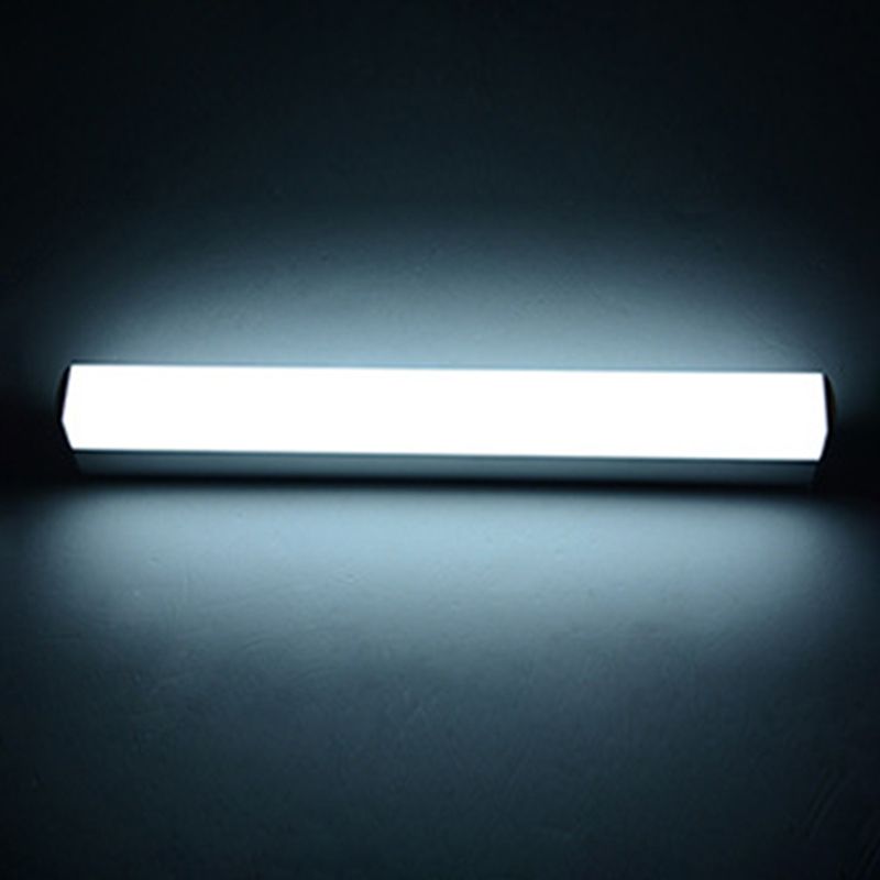 Modern Style Strip Wall Light 1 Light LED Mirror Light in Silver for Toilet