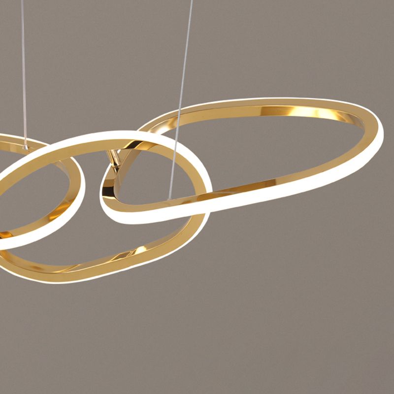 Illuminazione a sospensione lineare metallica moderna lampadario isola illuminazione