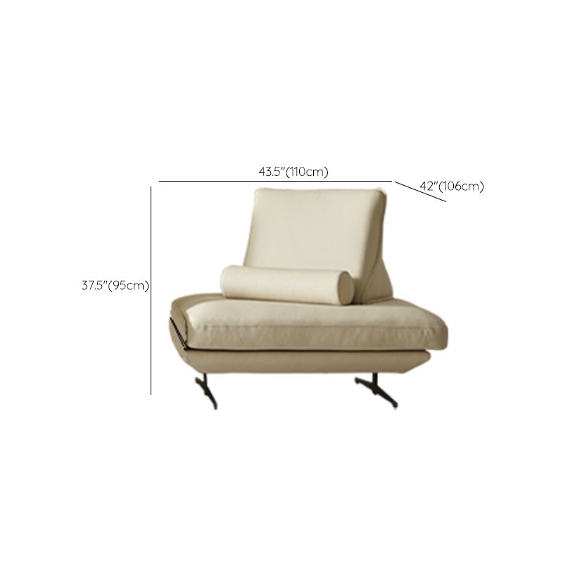 Modernistic Sofa with Bolster Pillows Armless Settee for Living Room