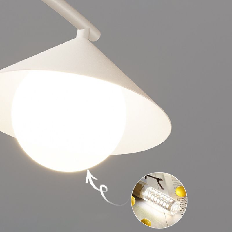 Modernism White 4-Light Kitchen Island Lighting Shaded Island Pendant Lighting