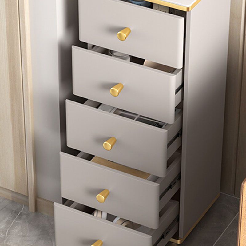 11.7-inch Width Glam Dresser Stone Storage Chest with 5 Drawers