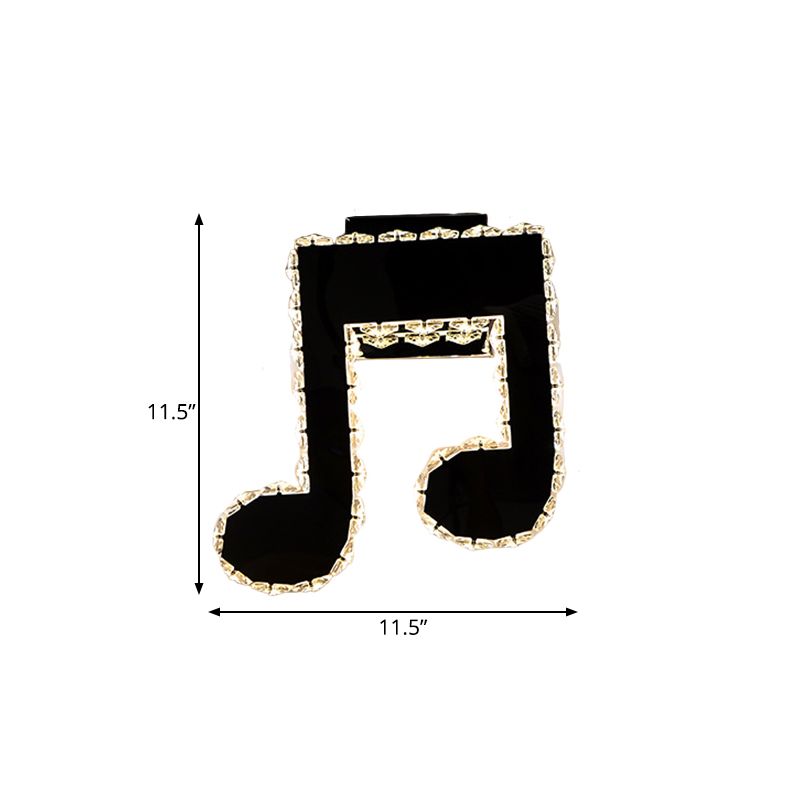 Música minimalista de lámpara de pared LED observada con forma de pared de la pared de cristal en forma de forma negra en negro
