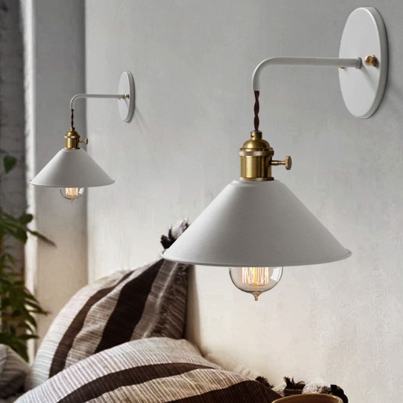 Macaron Cone Shaded Lighting Contemporary Metal Wall Light for Room