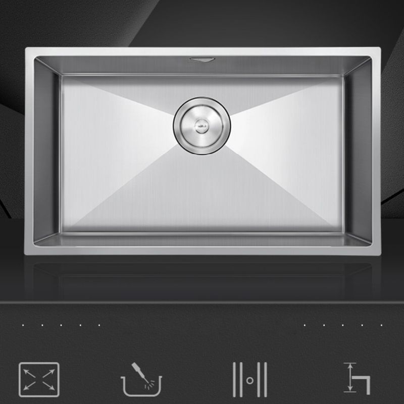 Stainless Steel Kitchen Sink Rectangular Shape Kitchen Sink with 1-Bowl