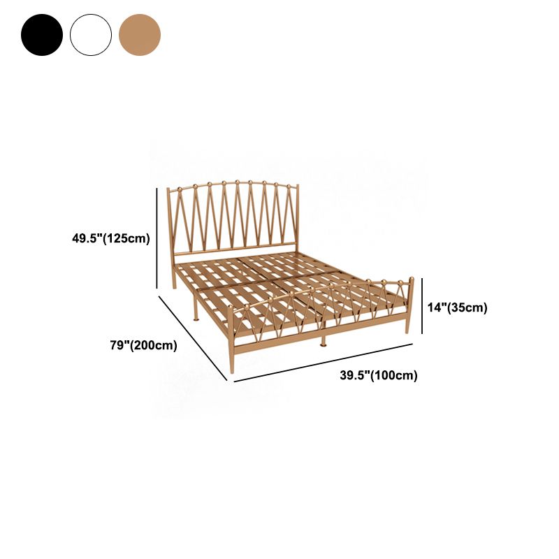 Glam Iron Frame Bed with Open-Frame Arched Headboard and Metal Legs