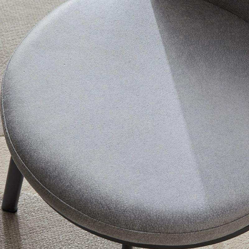Glam Style Upholstered Armless Side Chair Metal 4 Black Finish Legs Solid Back Chairs