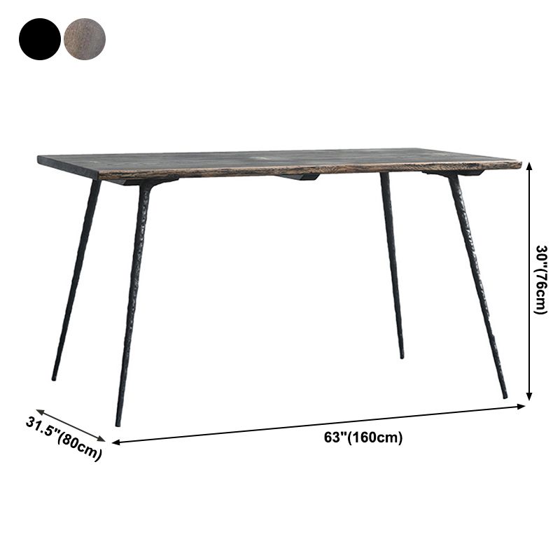 4-foot Oak Solid Wood Industrial Rectangle Dining Table for Dining Room