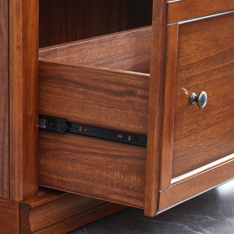 Wooden Standard Bookcase Modern Style Closed Back Vertical Bookshelf With Door