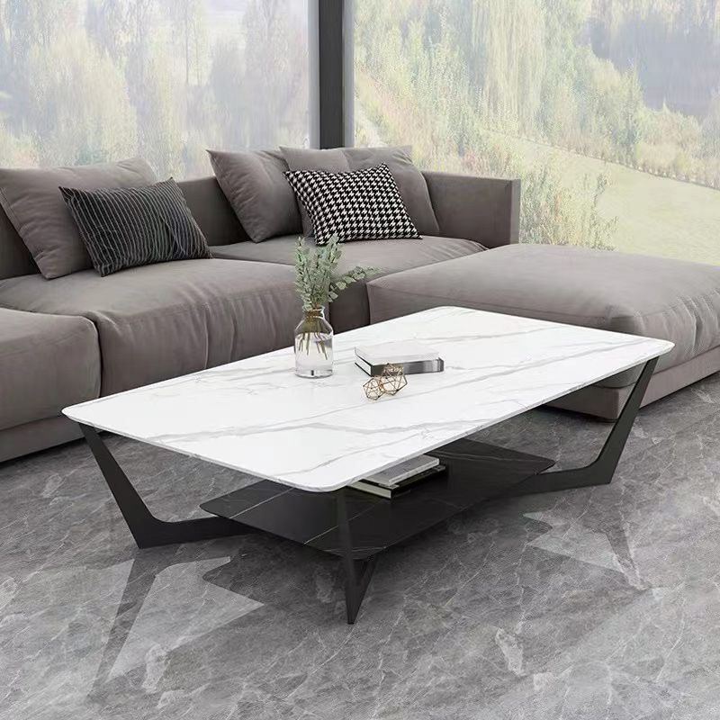 Slate Rectangular Coffee Table Minimalist Coffee Table for Living Room