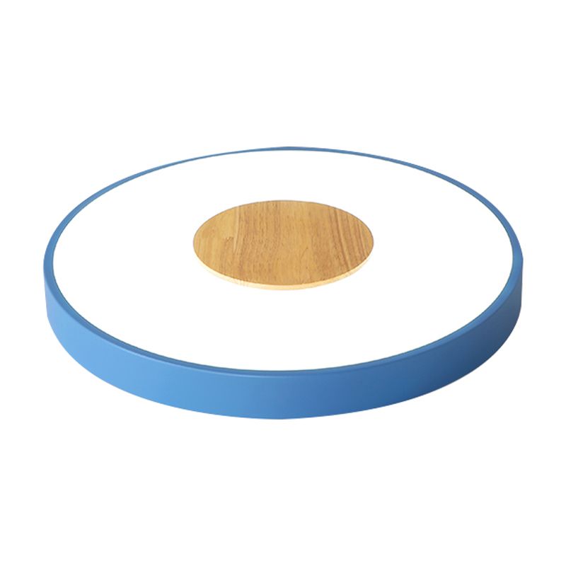 Rosa/Blau/Grün Runde Unterputz Deckenleuchte Nordic Metall Integrierte LED Deckenbefestigung für Schlafzimmer, 12"/16"/19.5" Dia