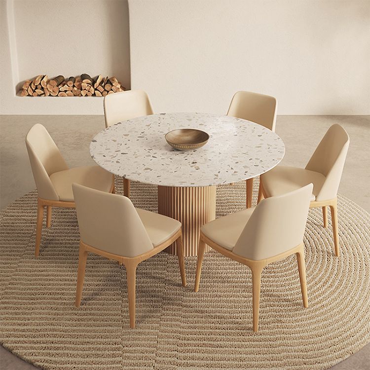 Contemporary Sintered Stone Dining Table Set Round 1/4/5/7 Pieces Dining Set for Home Use