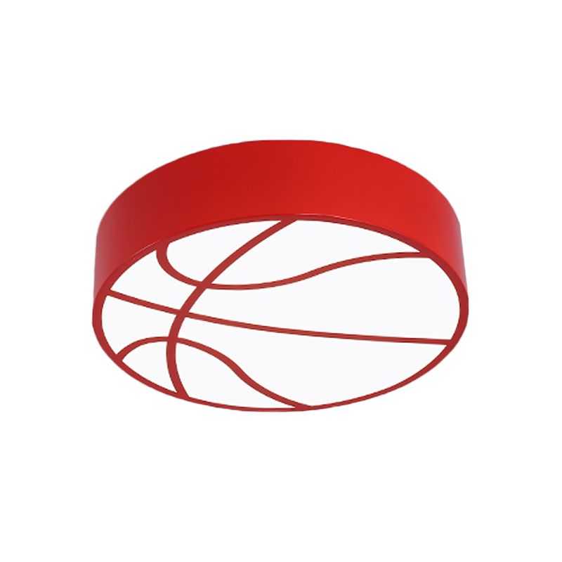 Red/Blue/Green Basketball Ceiling Fixture Children LED Acrylic Flush Mount Recessed Lighting