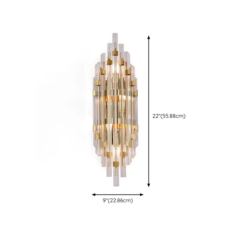 Clear Crystal 2 - Light Wall Sconce in Gold Metal Post Modern Wall Light