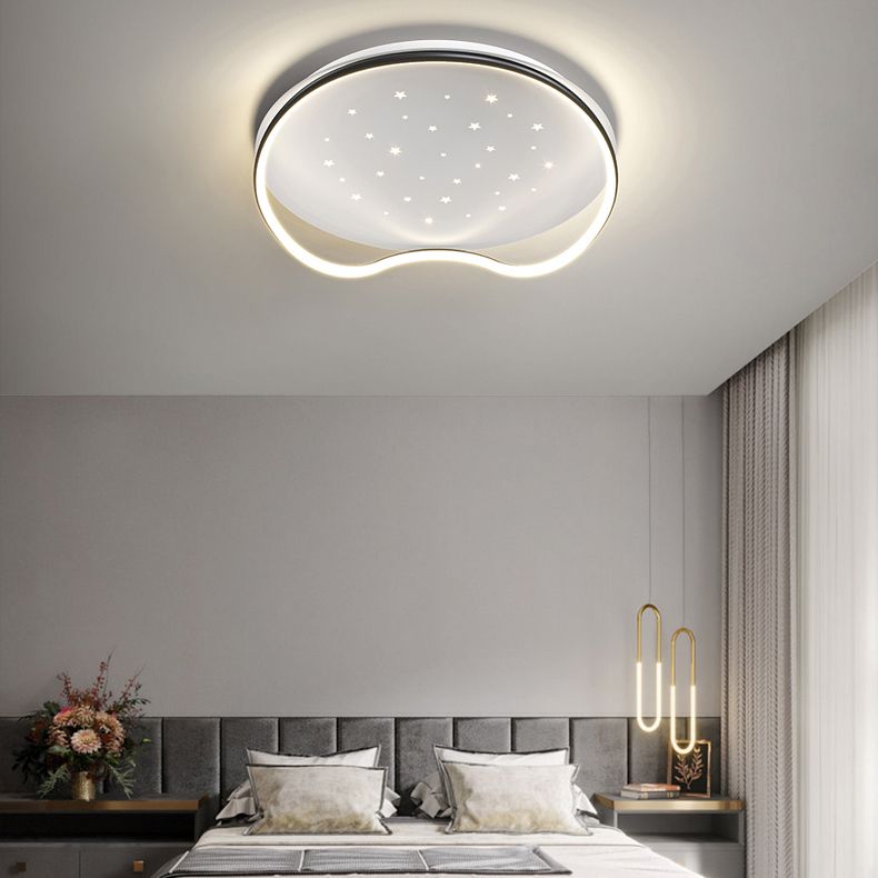 Geometry Shape LED Ceiling Lamp Modern Aluminum 2 Lights Flush Mount for Living Room