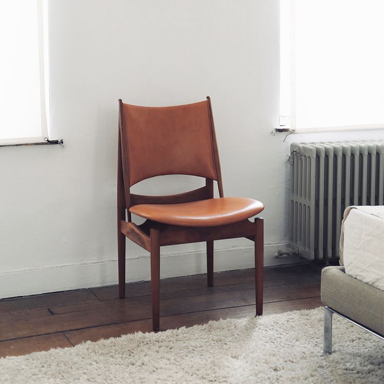 Contemporary Solid Wood and Faux Leather Armless Dining Chairs