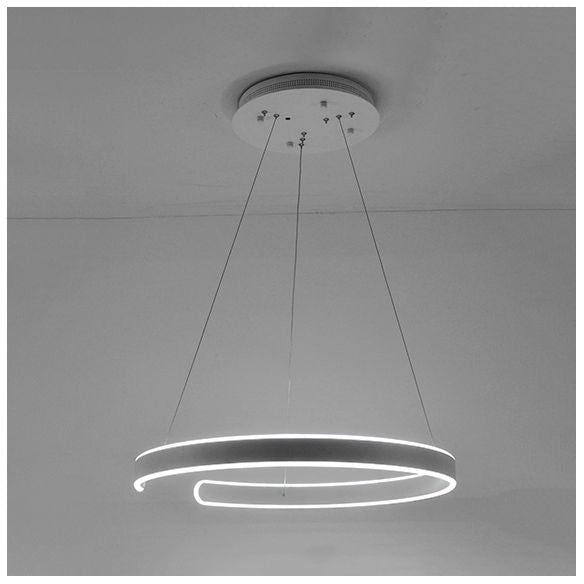 Postmodern 1/2/3-licht LED-suspensie Licht met acrylschaduw Bruin/witte ring Kroonluchter hanger in warm/wit/natuurlijk licht