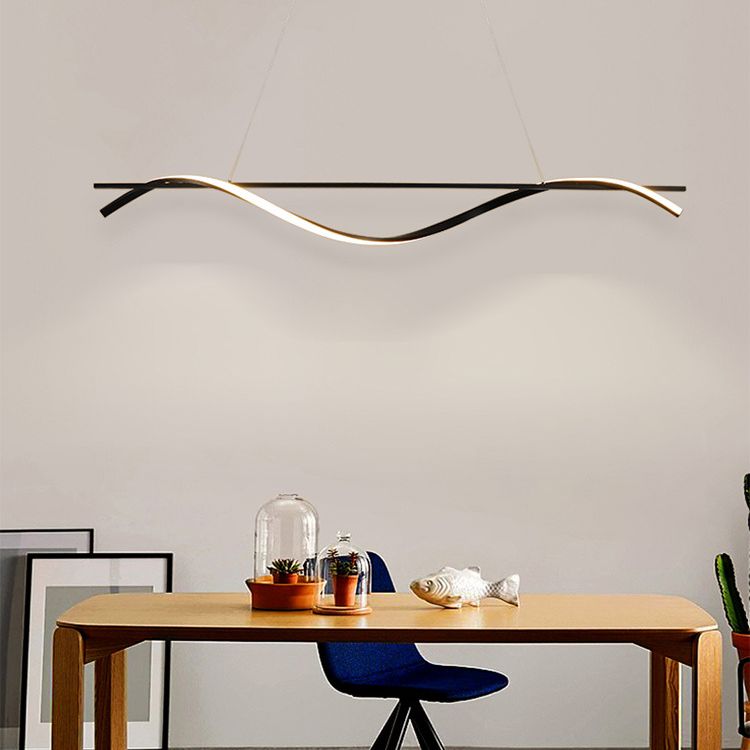 Fissaggi dell'illuminazione dell'isola Wave Acrilico Idee di illuminazione dell'isola moderna per il ristorante