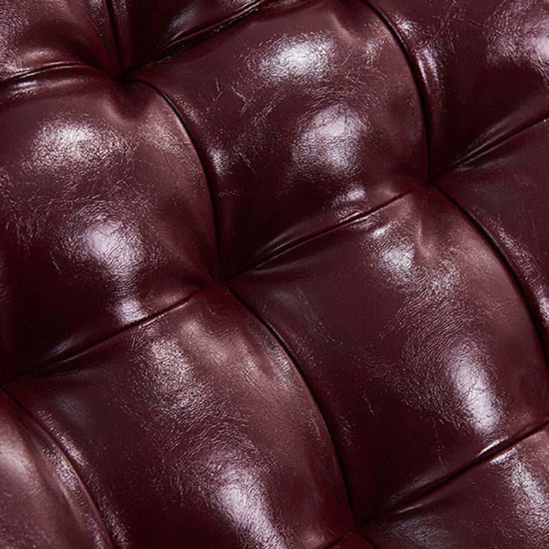 Modern Rocker Faux Leather Tufted Cushions Seat Belt Rocking Accent Chair