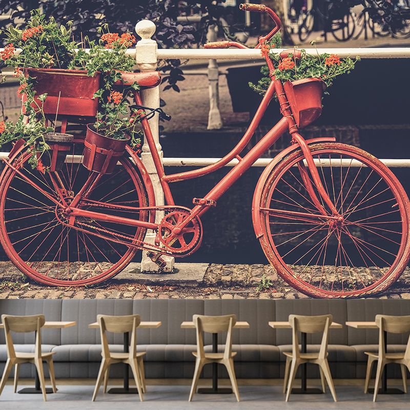 Customized Bike Mural Wallpaper Home Decor Contemporary Style for Home Decor