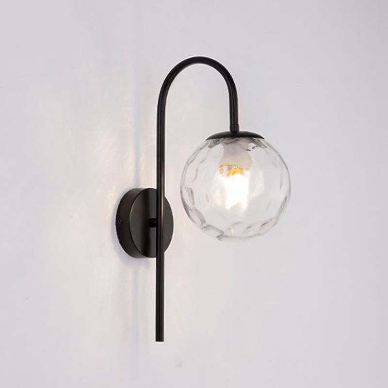 Ball Glass Shape Wall Light Modern Style 1-Light Wall Light Sconce