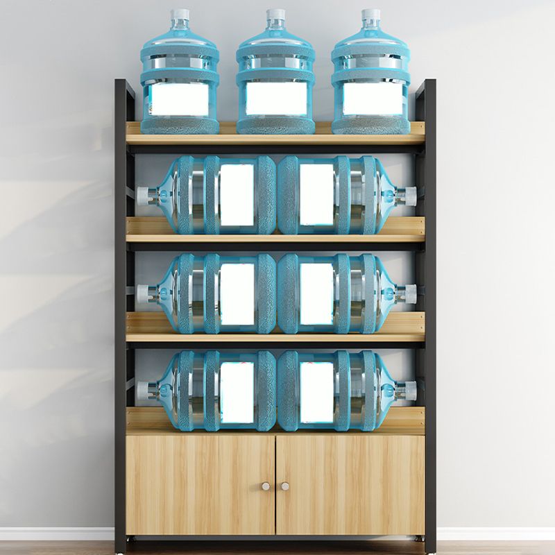 Modern Open Storage Shelf Bookcase with Cabinets for Home Office