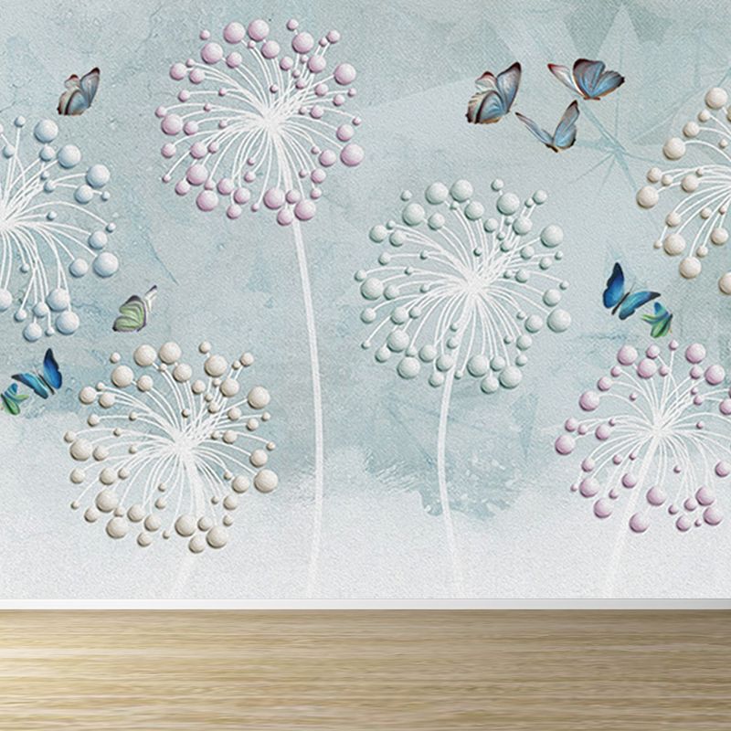 Ganzes Löwenzahn-Wandbild in Pastellfarben, Vlies-Wandkunst für Innendekoration, personalisierbar