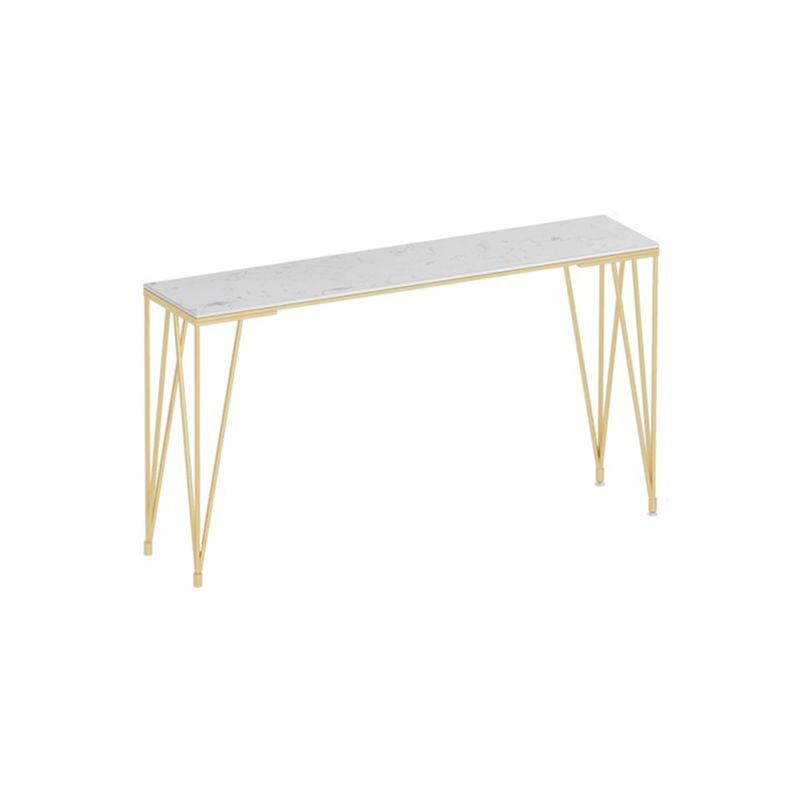 White and Black Glam Style Bar Table in Gold Metal Foot and Marble Milk Tea Shop Table